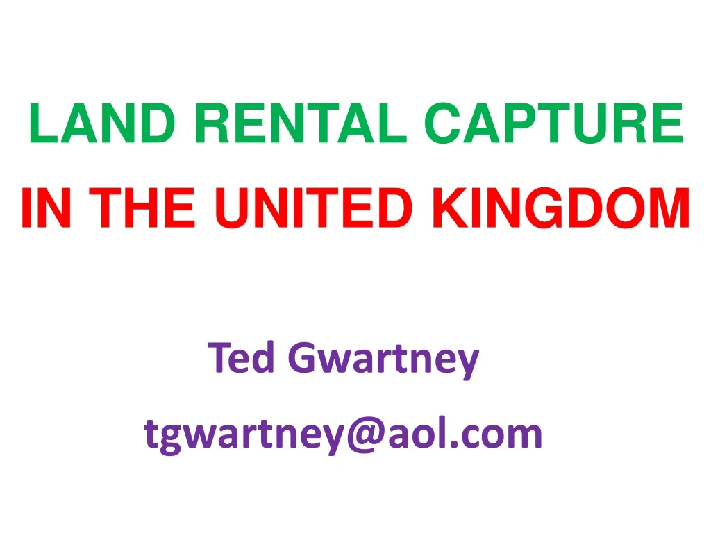 land rental capture in the united kingdom