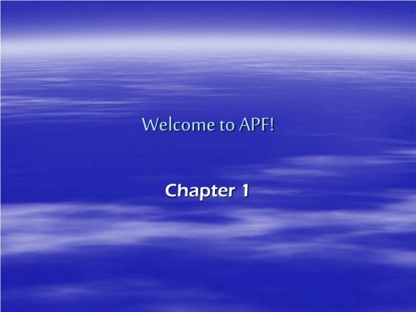 Welcome to APF!