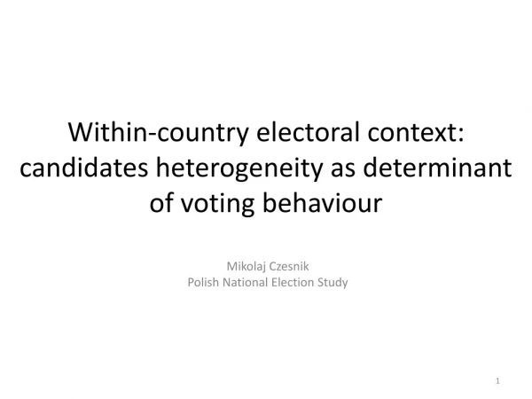 Within-country electoral context: candidates heterogeneity as determinant of voting behaviour