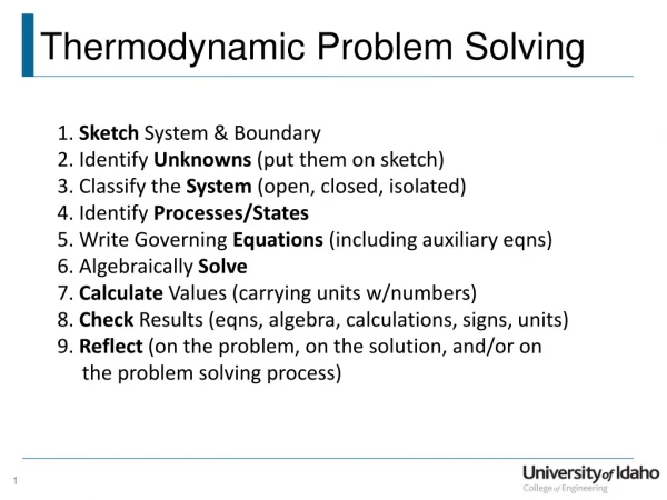 Thermodynamic Problem Solving