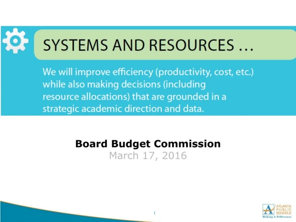 Board Budget Commission March 17, 2016