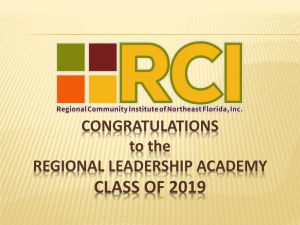 Congratulations to the Regional leadership academy class of 2019
