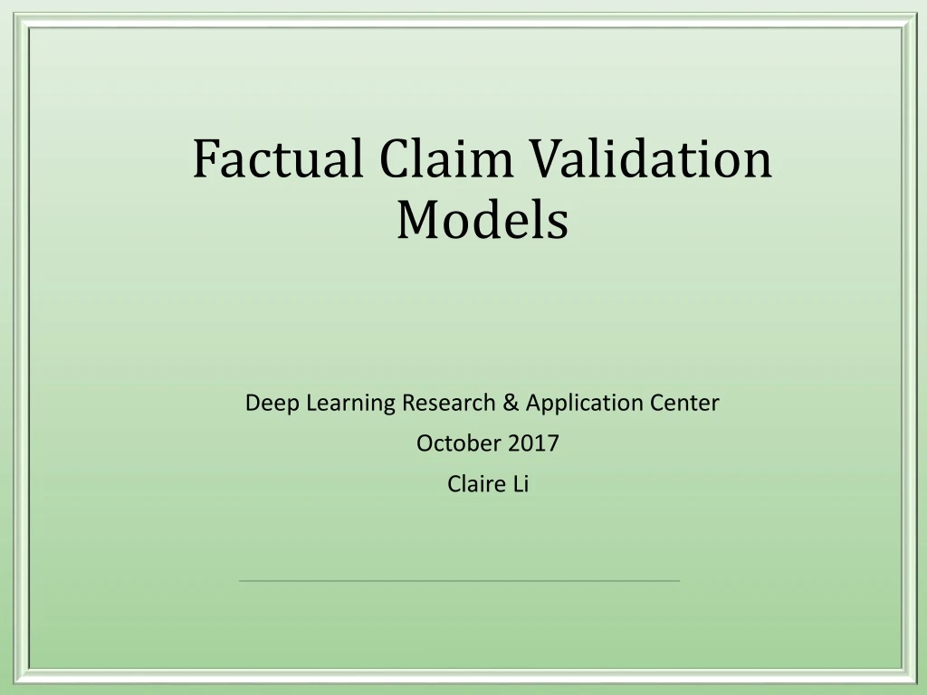 factual claim validation models