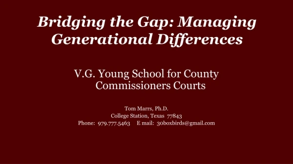 Bridging the Gap: Managing Generational Differences