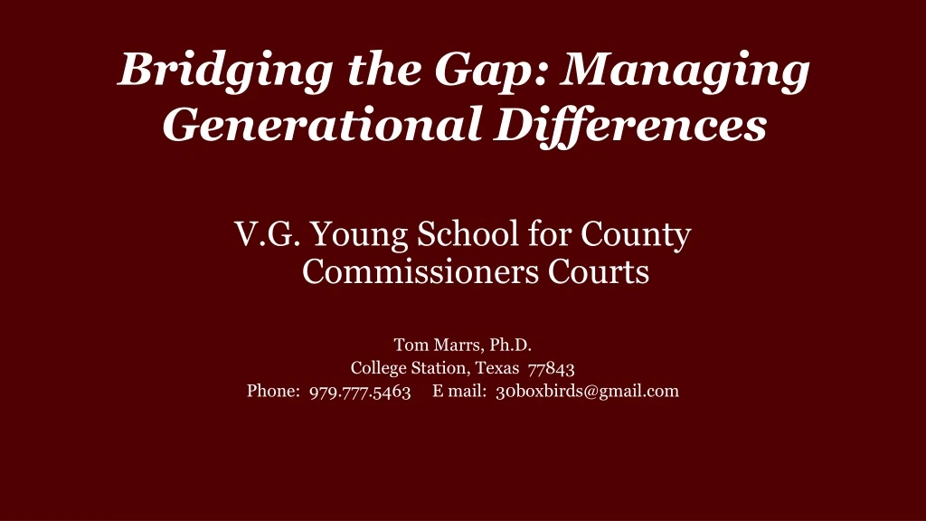 bridging the gap managing generational differences