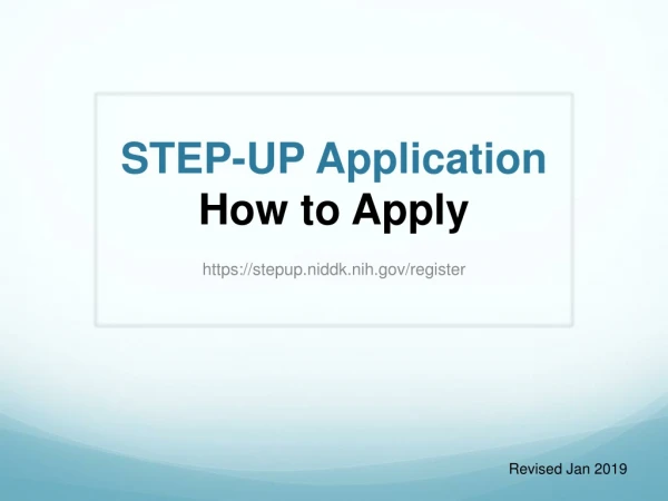 STEP-UP Application How to Apply