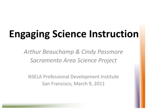 Engaging Science Instruction