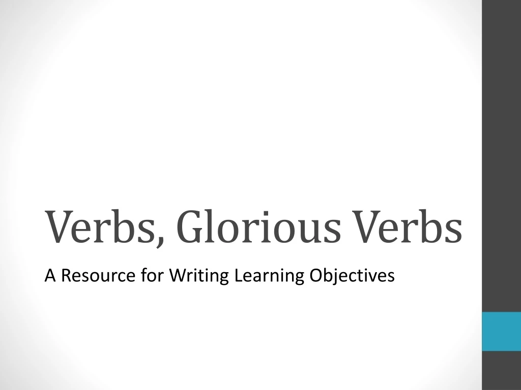 verbs glorious verbs