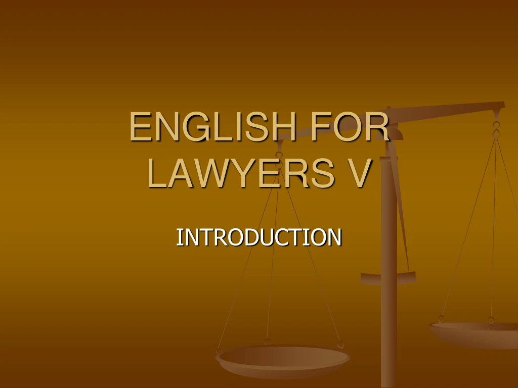english for lawyers v