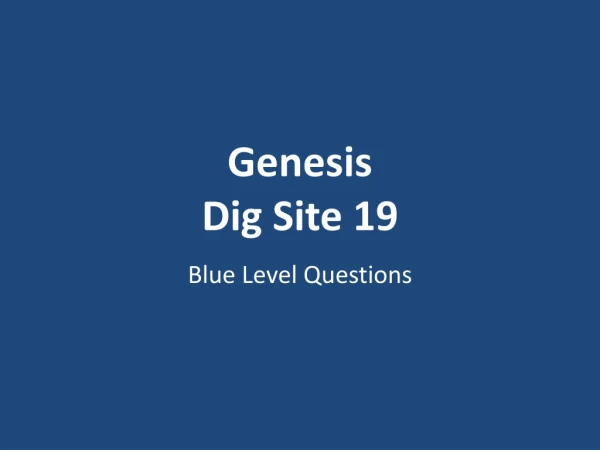 Genesis Dig Site 19