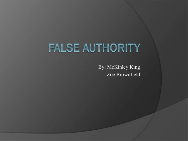 False Authority