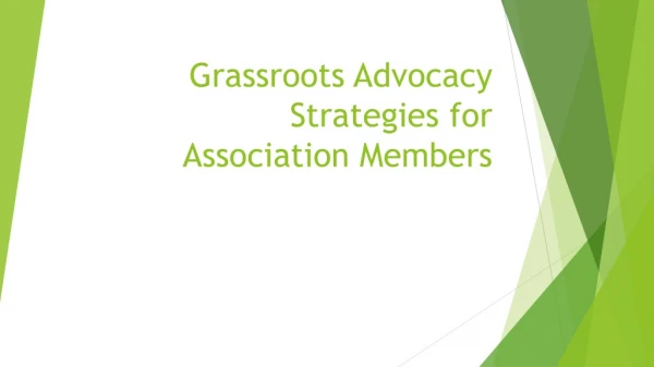 Grassroots Advocacy Strategies for Association Members