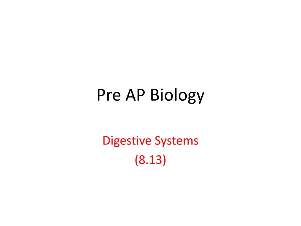 pre ap biology