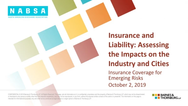 Insurance and Liability: Assessing the Impacts on the Industry and Cities