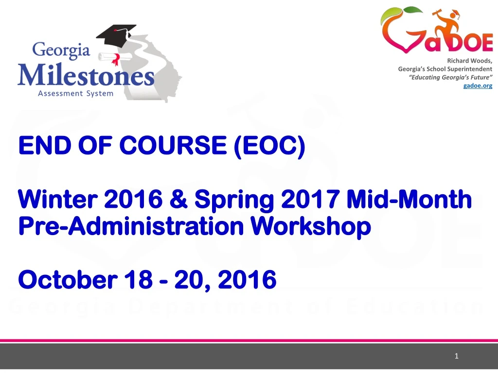 end of course eoc winter 2016 spring 2017 mid month pre administration workshop october 18 20 2016
