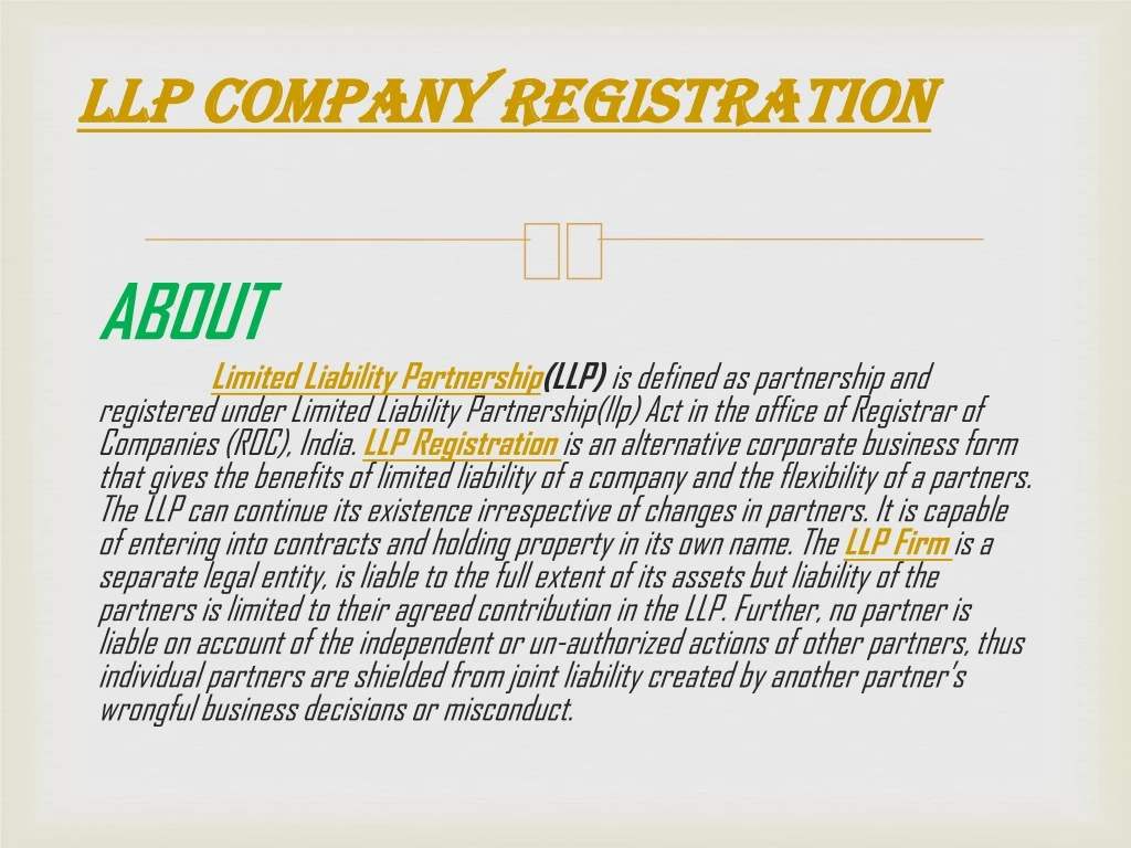 llp company registration