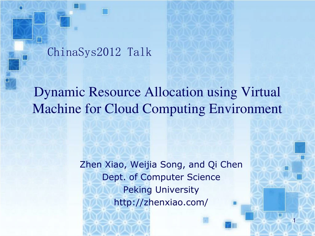 dynamic resource allocation u sing virtual machine for cloud computing environment