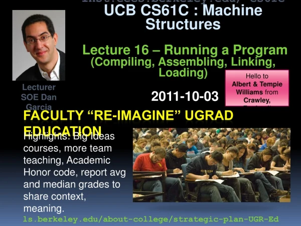 faculty “re-imagine” ugrad education