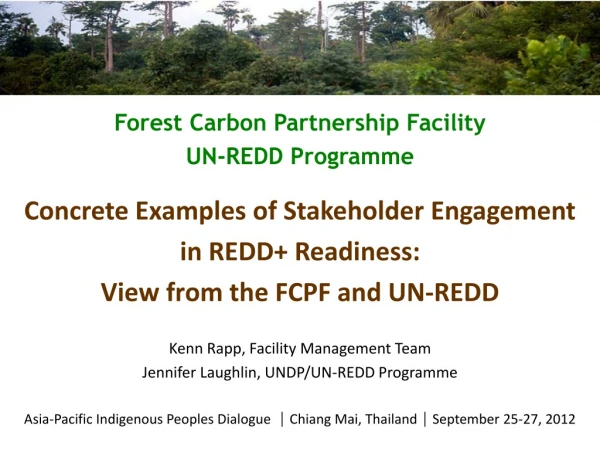 Forest Carbon Partnership Facility UN-REDD Programme
