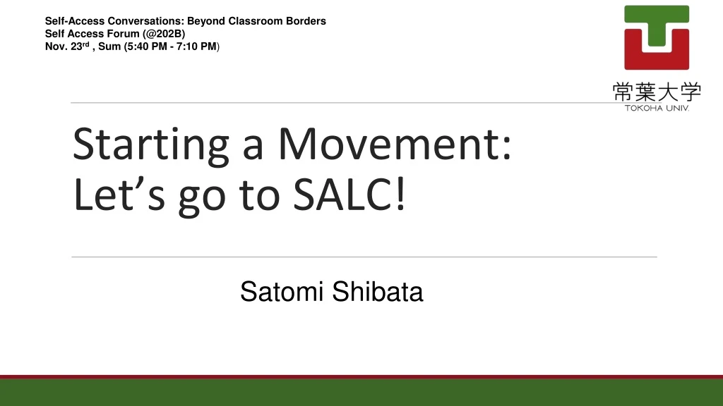 starting a movement let s go to salc