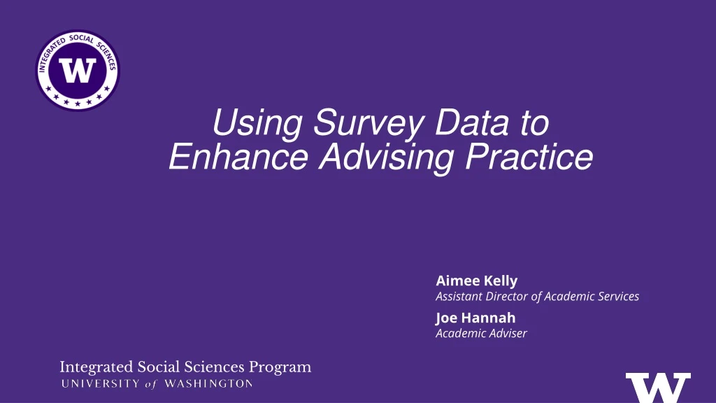 using survey data to enhance advising practice