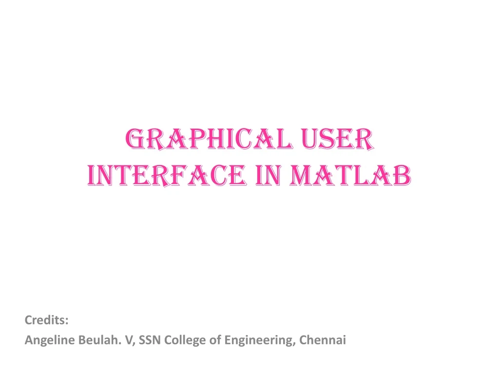 graphical user interface in matlab