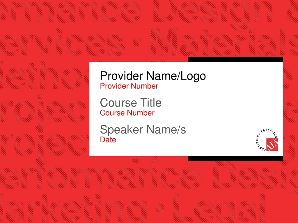 provider name logo provider number course title
