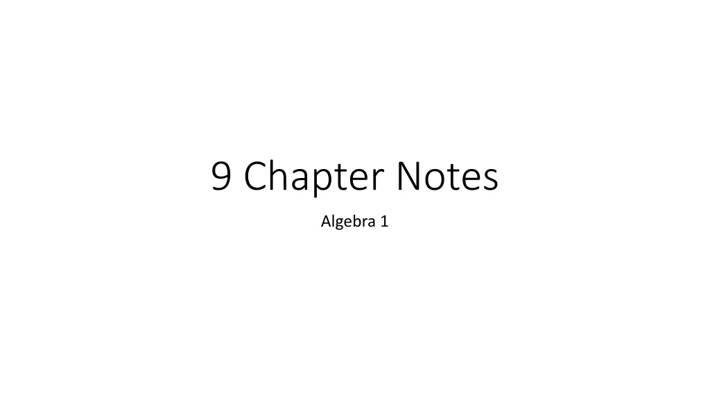 9 chapter notes
