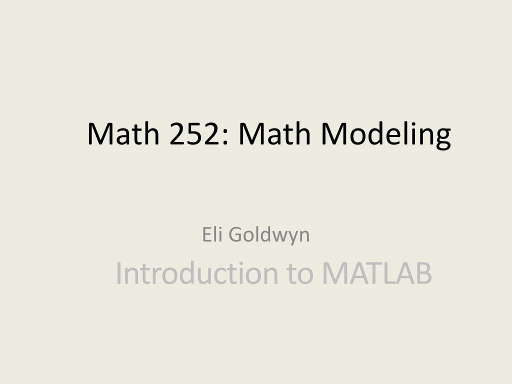 math 252 math modeling