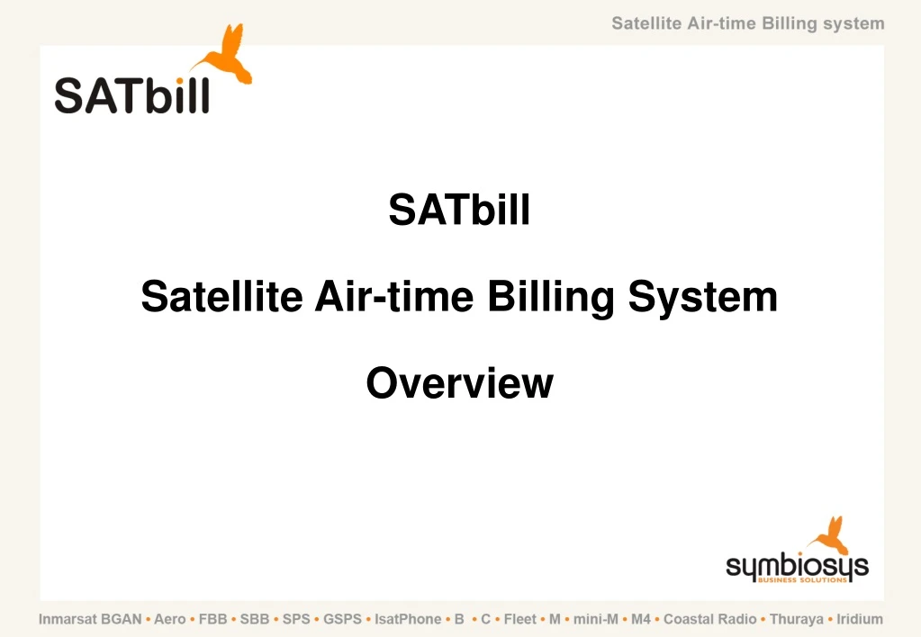 satbill satellite air time billing system overview