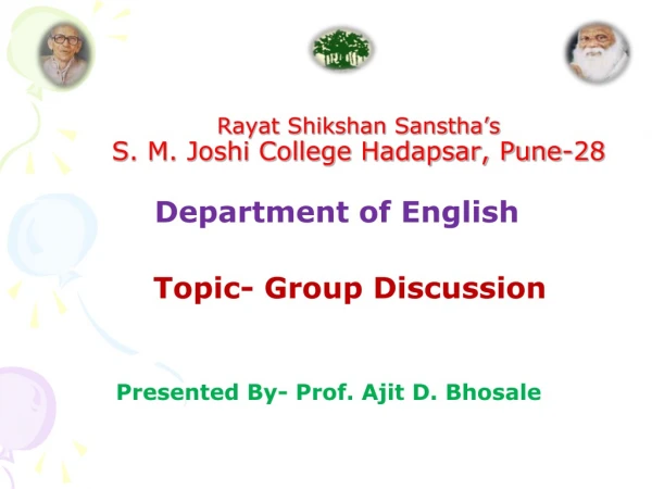 Rayat Shikshan Sanstha’s S. M. Joshi College Hadapsar, Pune-28