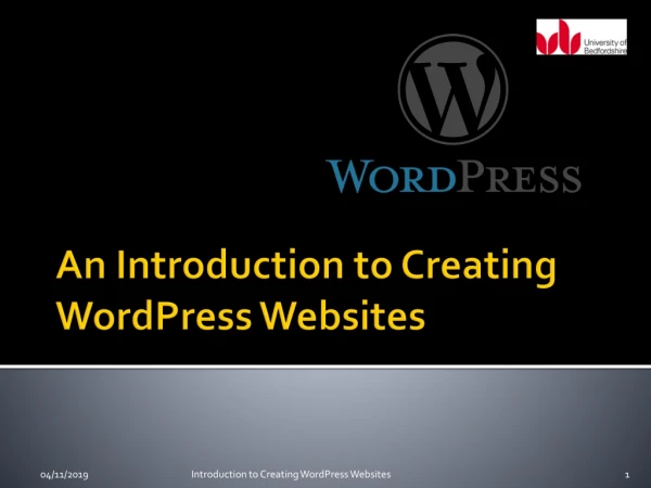 An Introduction to Creating WordPress Websites