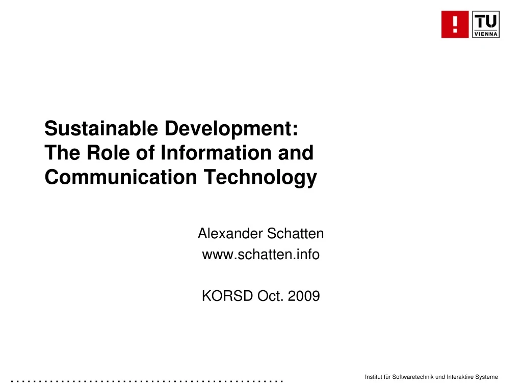 sustainable development the role of information and communication technology