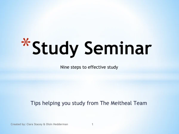 Study Seminar