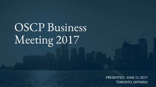 OSCP Business Meeting 2017