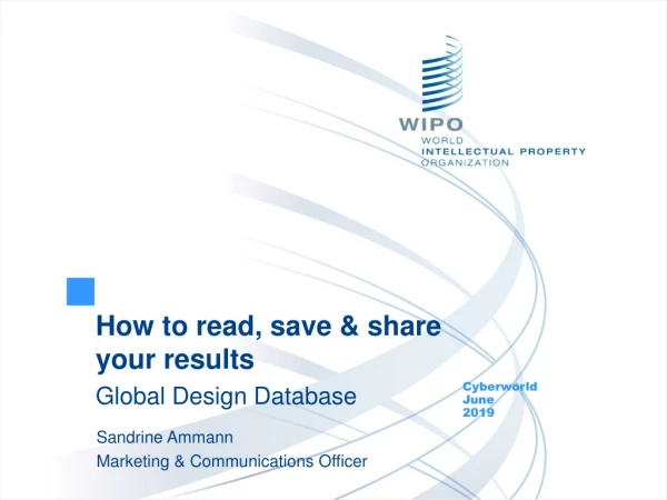 How to read, save &amp; share your results Global Design Database