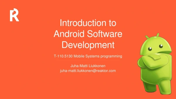 Introduction to Android Software Development
