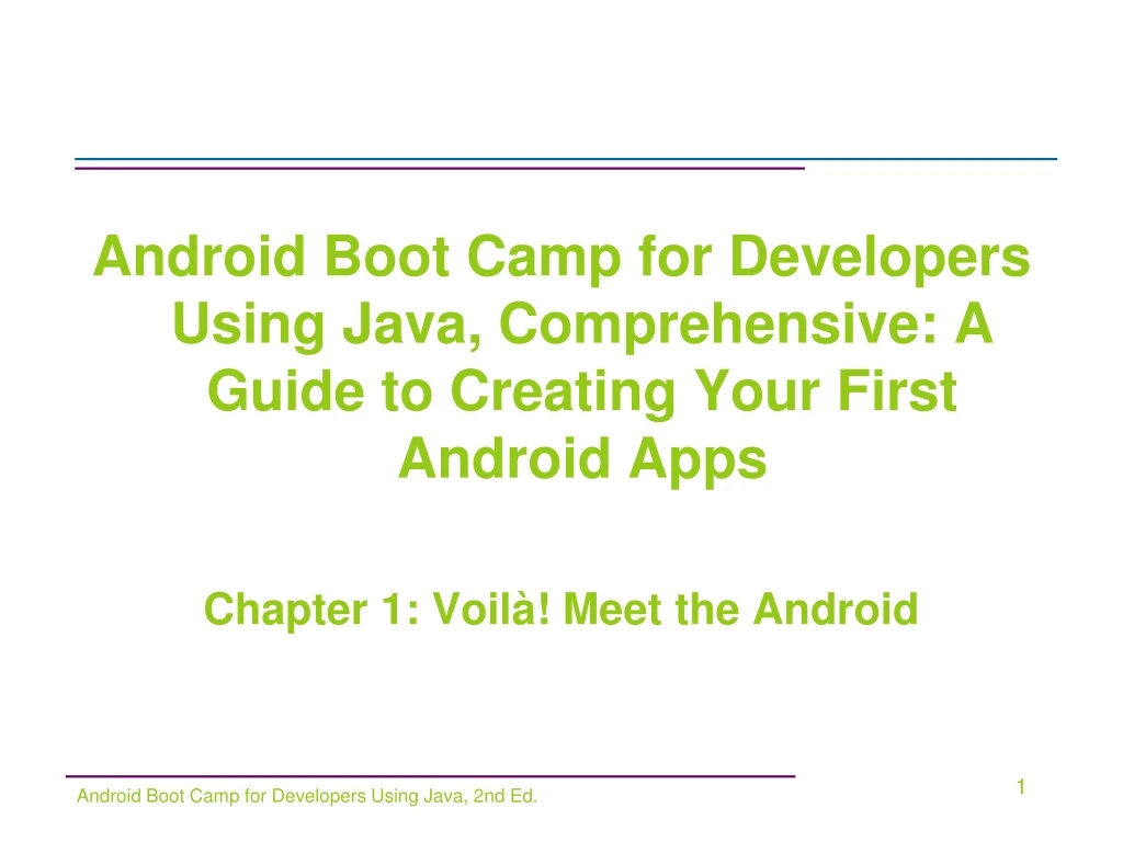 android boot camp for developers using java
