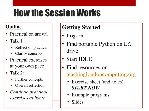 How the Session Works