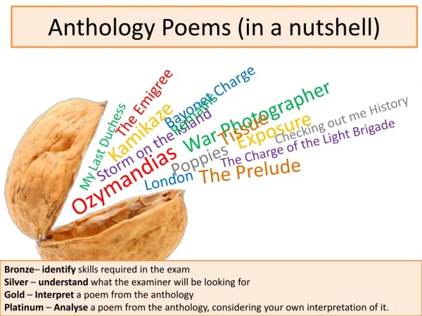 Anthology Poems (in a nutshell)