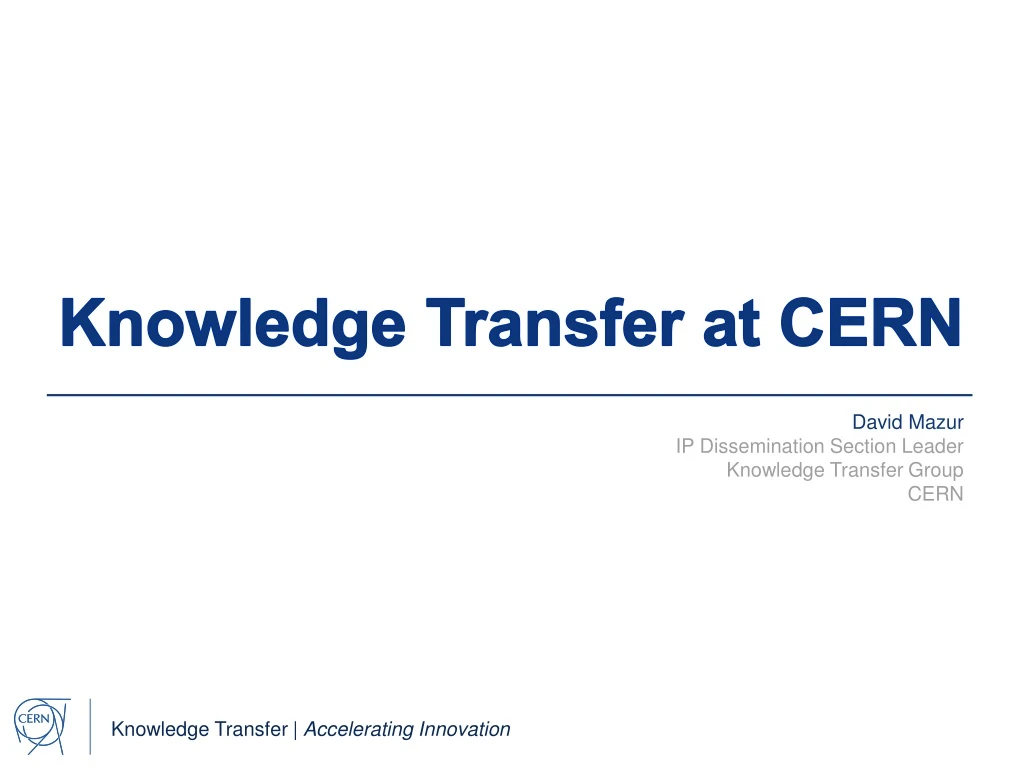 knowledge transfer at cern