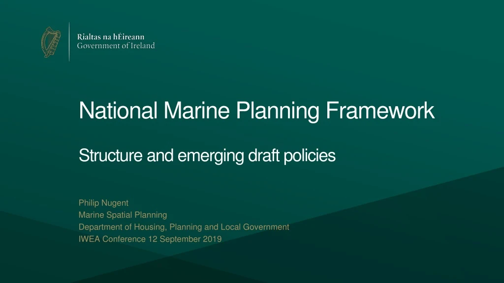 national marine planning framework structure and emerging draft policies