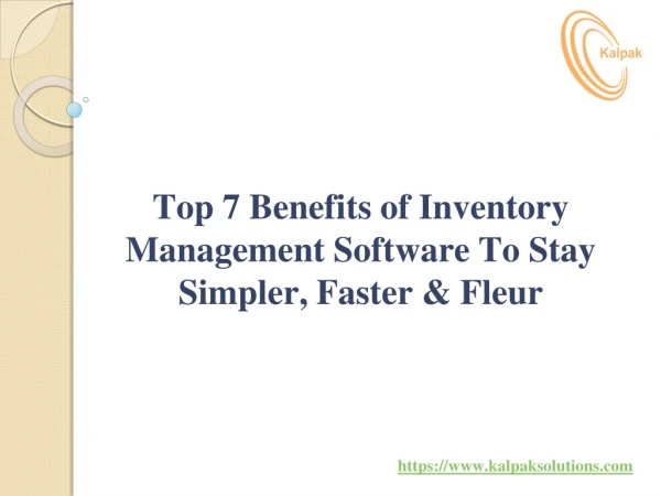 India’s Best Inventory Management Software Company in Pune| Kalpak Solutions