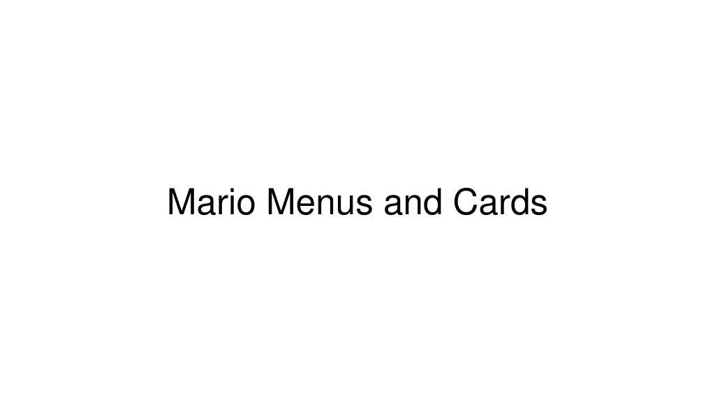 mario menus and cards