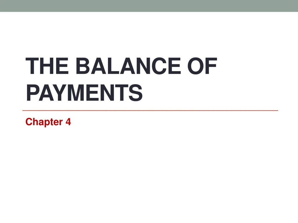 the balance of payments