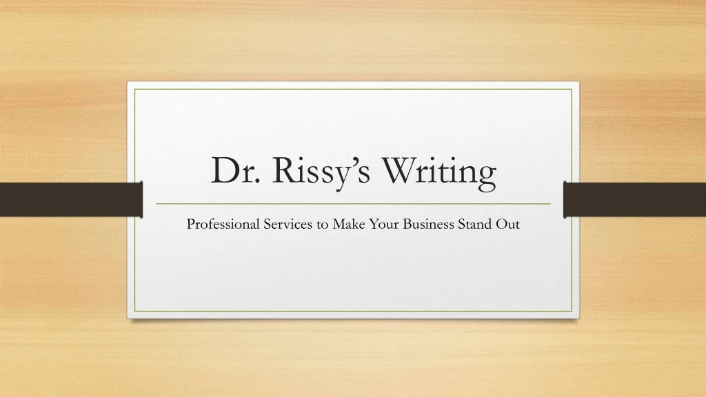 dr rissy s writing