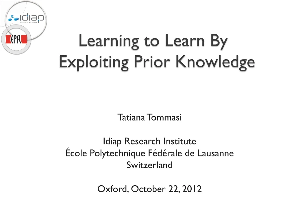 learning to learn by exploiting prior knowledge