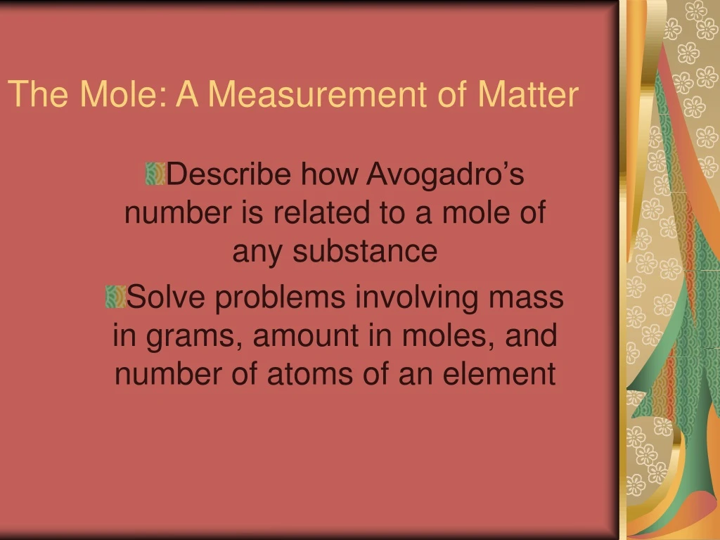 the mole a measurement of matter