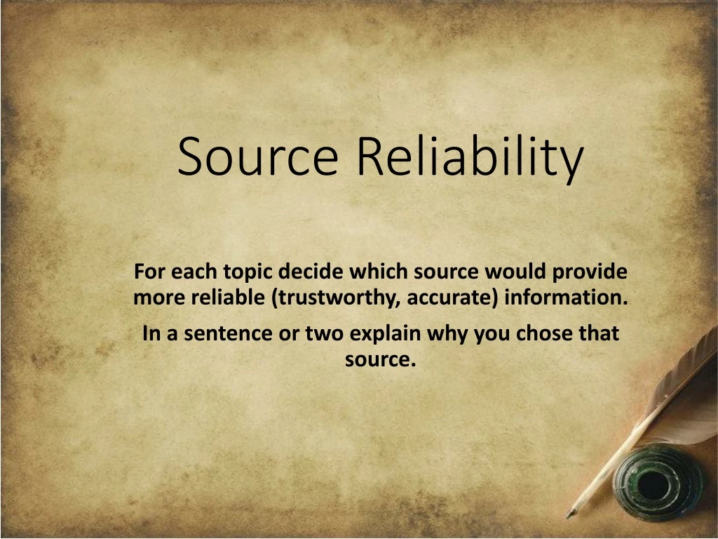 source reliability