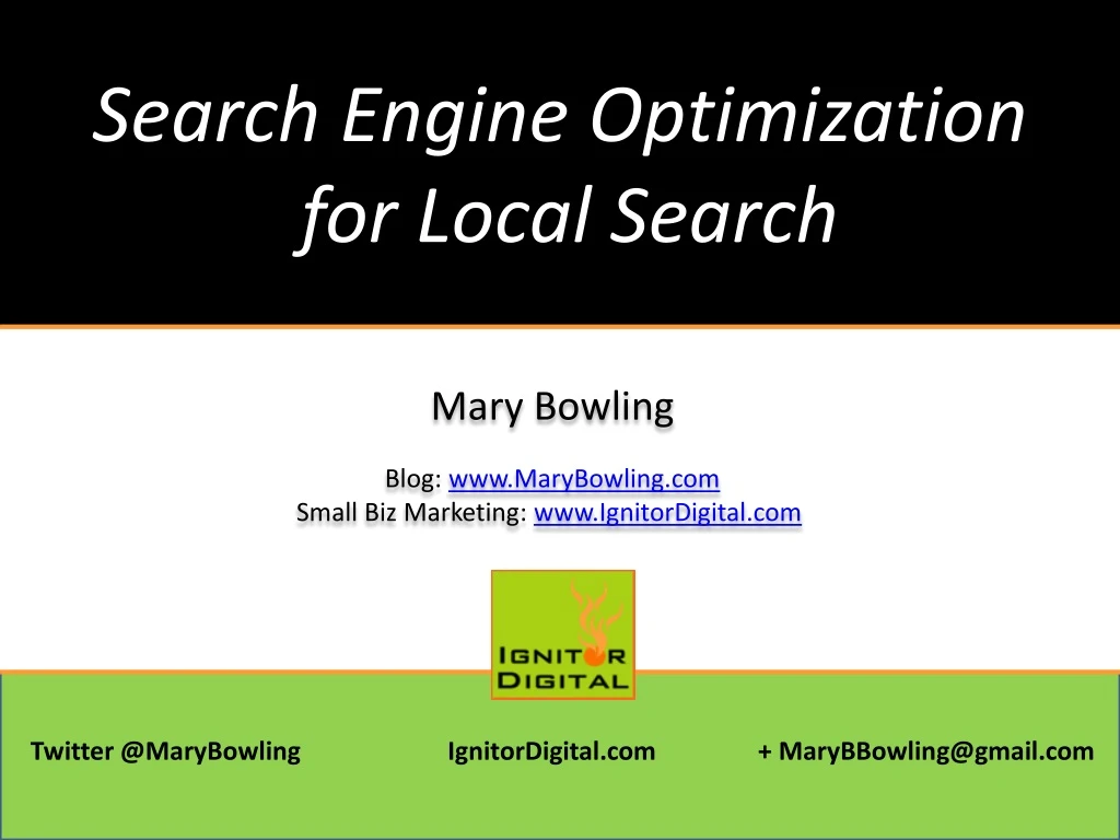 search engine optimization for local search